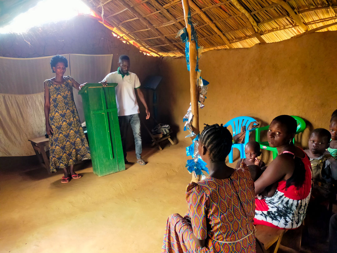 Current church made from reeds and soil